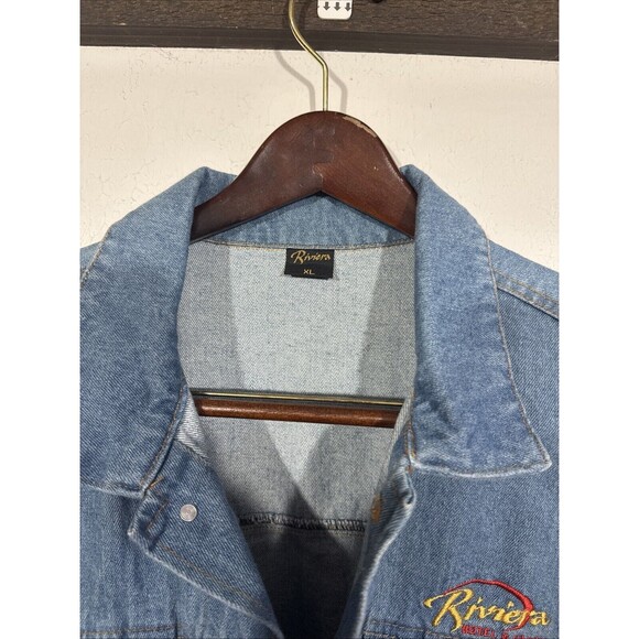 Vintage 90s Riviera Hotel Casino Las Vegas Denim Jean Jacket Size XL Extra Large - Picture 4 of 5